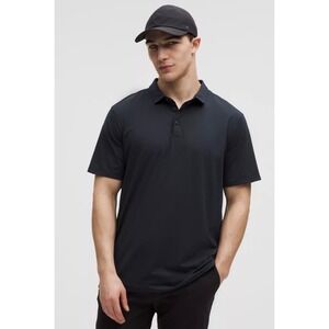 Lululemon Mens Black Short Sleeve Performance Polo Shirt Size XL